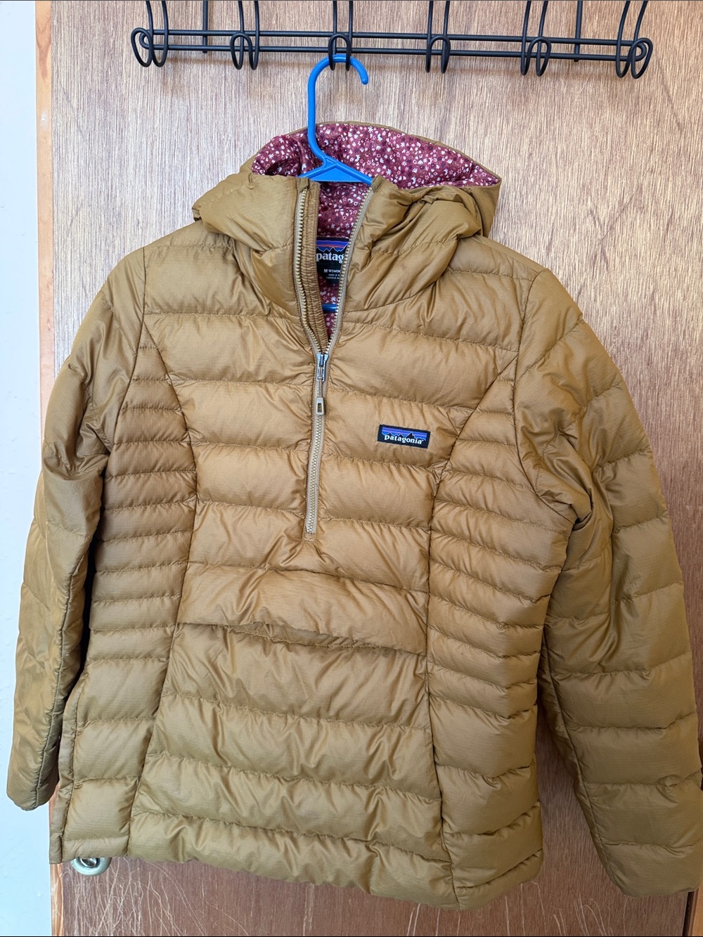 Patagonia Mustard Yellow Puffer Jacket with Hood